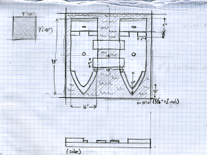 Early sketched plans for our ship board....we pretty much stuck to this design on this one.